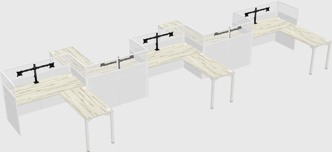 L-shape cubicles