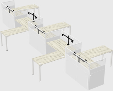 L-shape cubicles