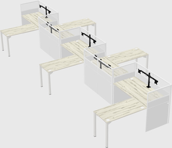 L-shape cubicles