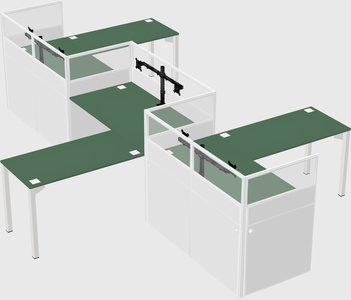 L-shape cubicles