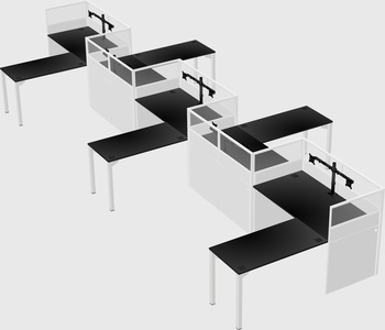 L-shape cubicles