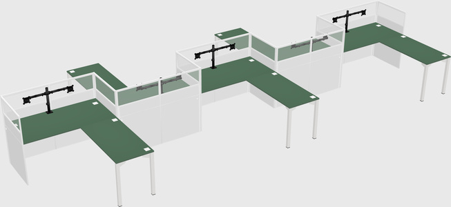 L-shape cubicles