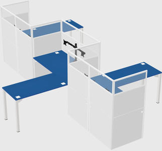 L-shape cubicles
