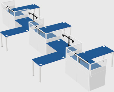 L-shape cubicles