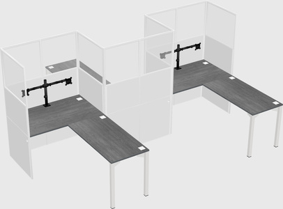 L-shape cubicles