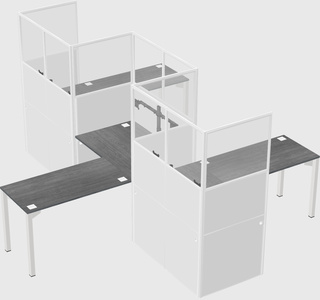 L-shape cubicles