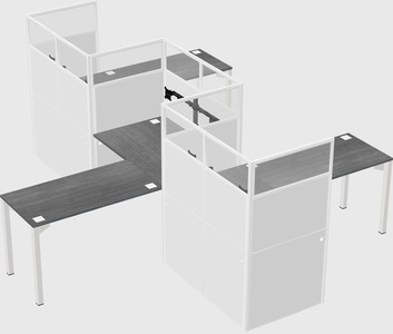 L-shape cubicles