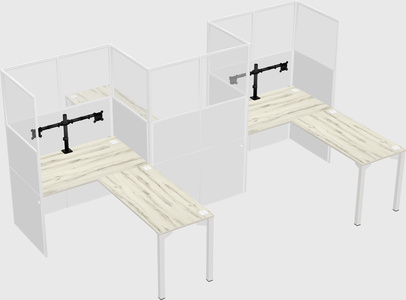 L-shape cubicles