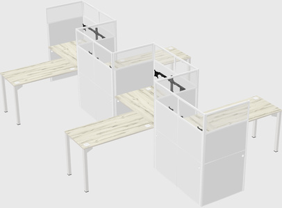 L-shape cubicles