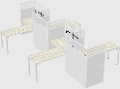 L-shape cubicles