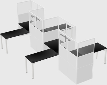 L-shape cubicles