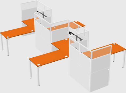 L-shape cubicles