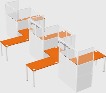 L-shape cubicles