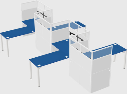 L-shape cubicles
