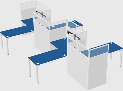 L-shape cubicles