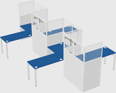 L-shape cubicles