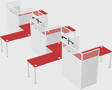 L-shape cubicles