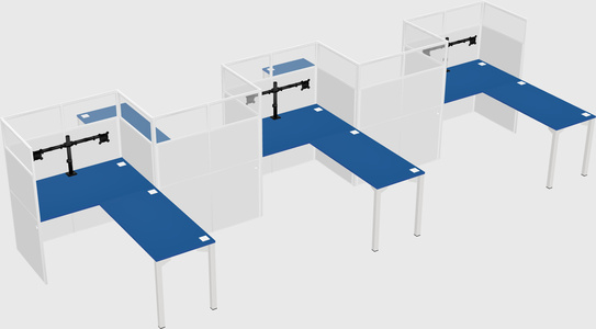 L-shape cubicles