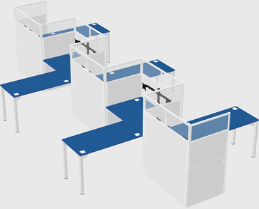 L-shape cubicles