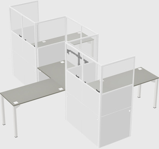 L-shape cubicles