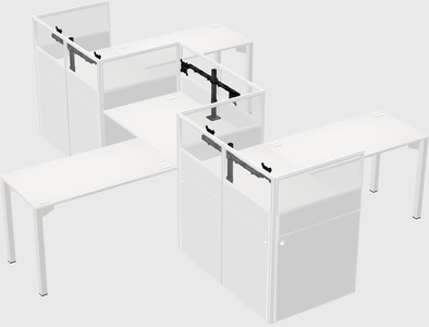 L-shape cubicles