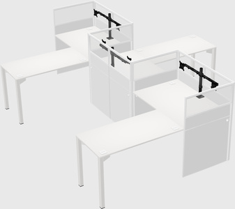 L-shape cubicles