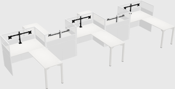 L-shape cubicles