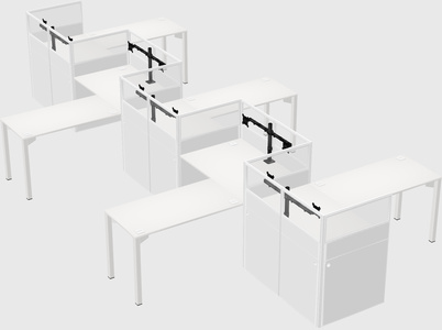 L-shape cubicles