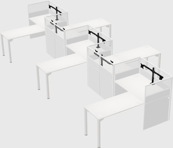 L-shape cubicles