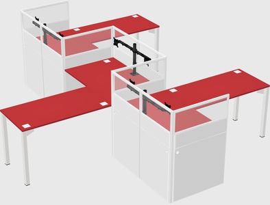 L-shape cubicles