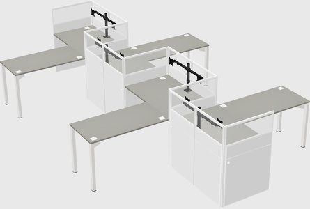 L-shape cubicles