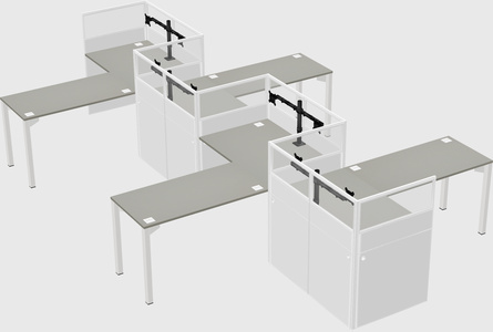 L-shape cubicles