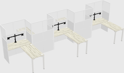 L-shape cubicles