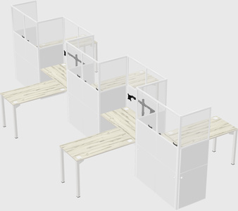 L-shape cubicles