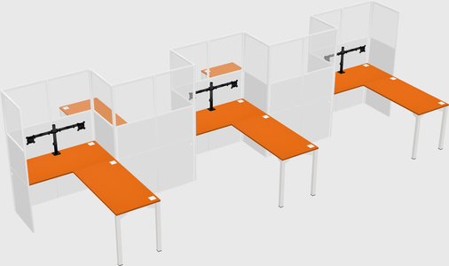 L-shape cubicles