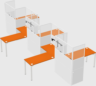 L-shape cubicles