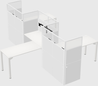 L-shape cubicles