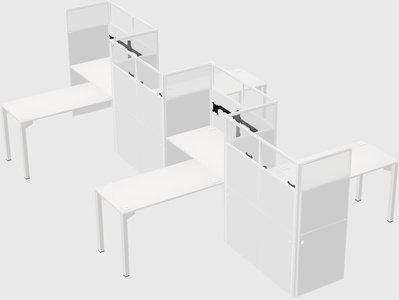 L-shape cubicles