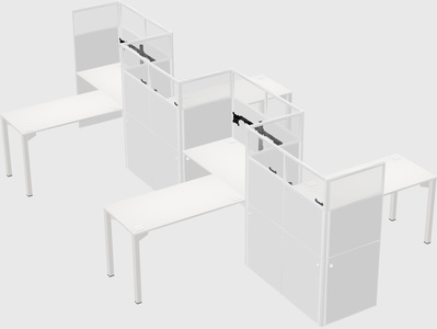 L-shape cubicles