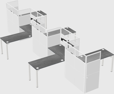 L-shape cubicles