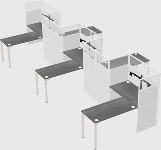 L-shape cubicles