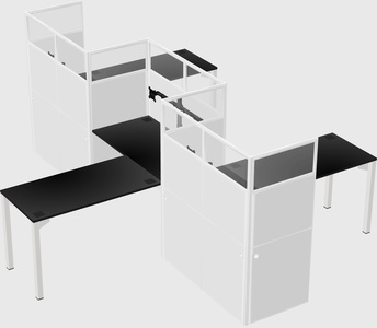 L-shape cubicles