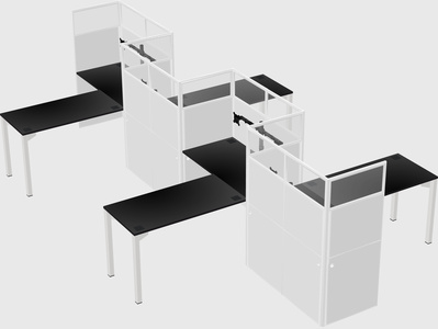 L-shape cubicles