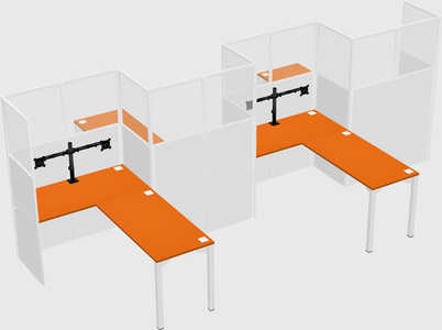 L-shape cubicles
