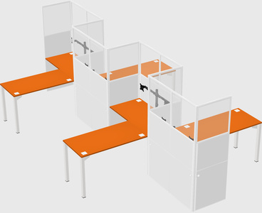 L-shape cubicles
