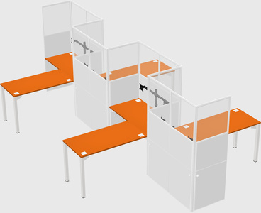 L-shape cubicles