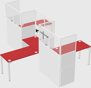 L-shape cubicles