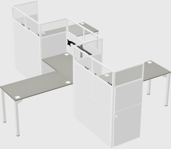 L-shape cubicles