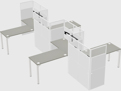 L-shape cubicles