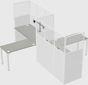 L-shape cubicles